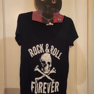 Rock n roll skull tee
